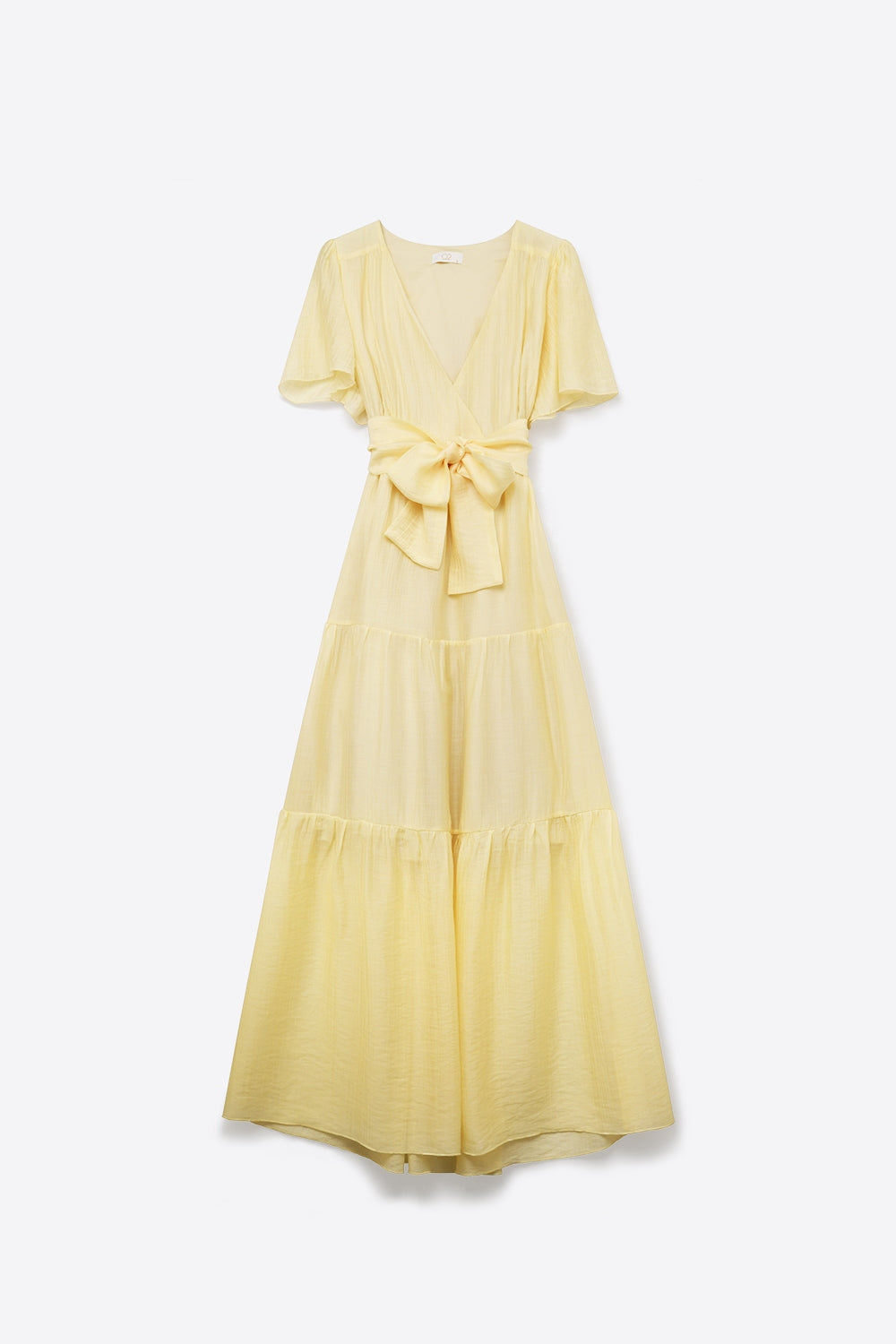 Citrine Flutter Sleeve Maxi Dress