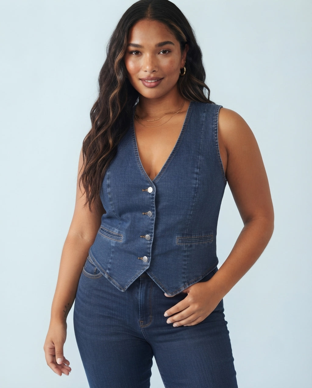 Gilet Dark Wash Denim Vest