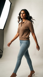 Tricot Textured Knit Polo Shirt