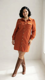 Sillage Corduroy Button-Down Dress