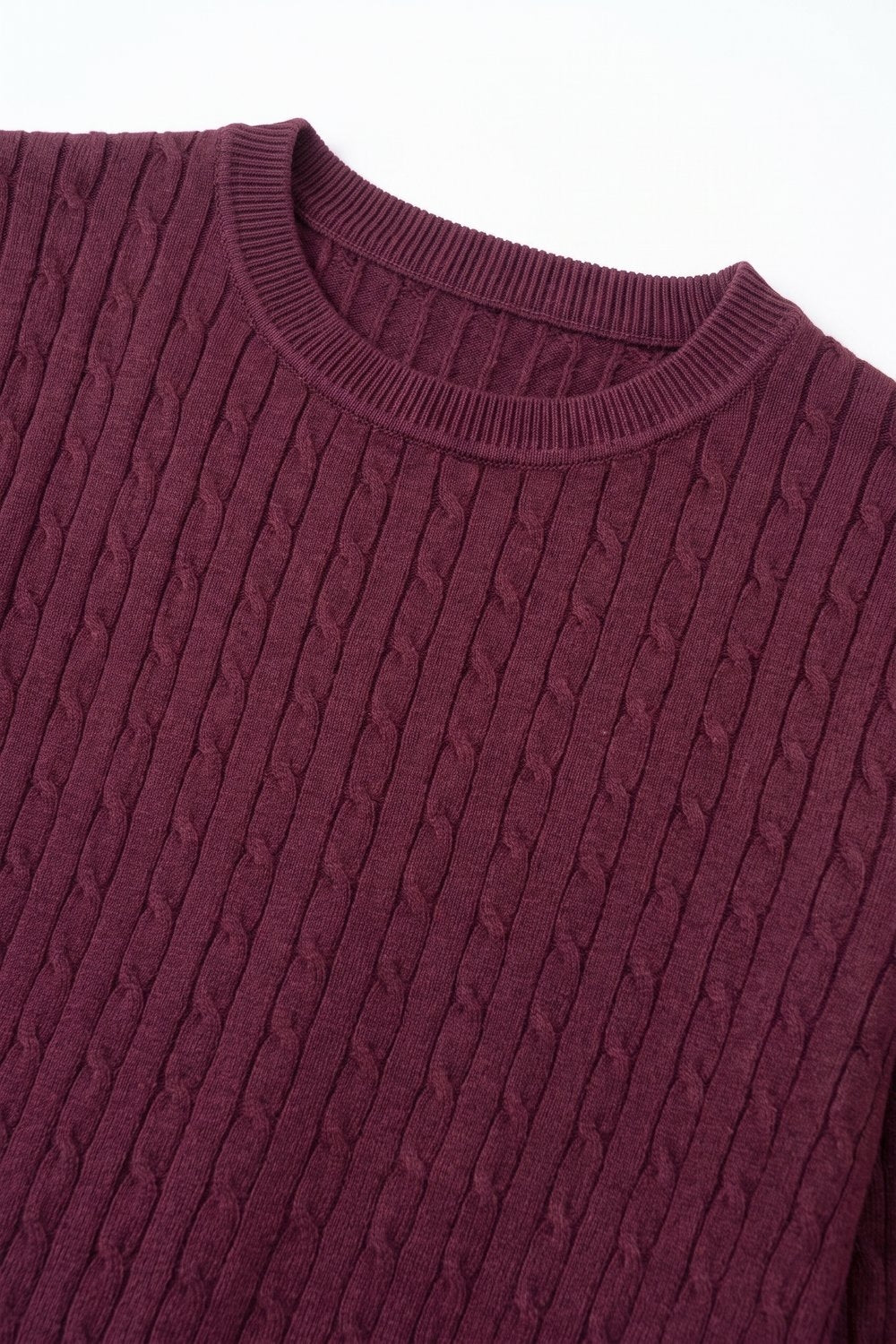 Câble Fine Knit Crew Neck