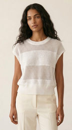 Treillis Cap Sleeve Sweater