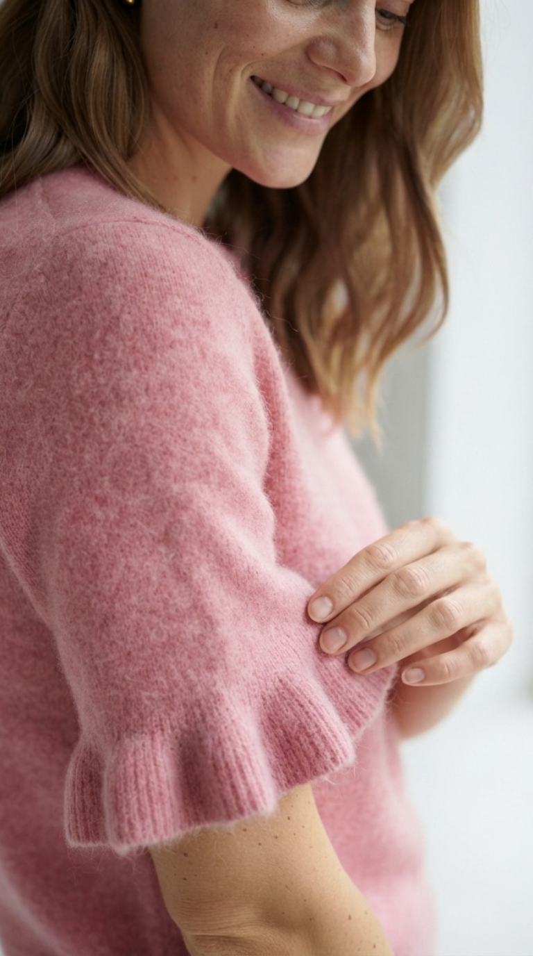 Duvet Ruffle Sleeve Sweater