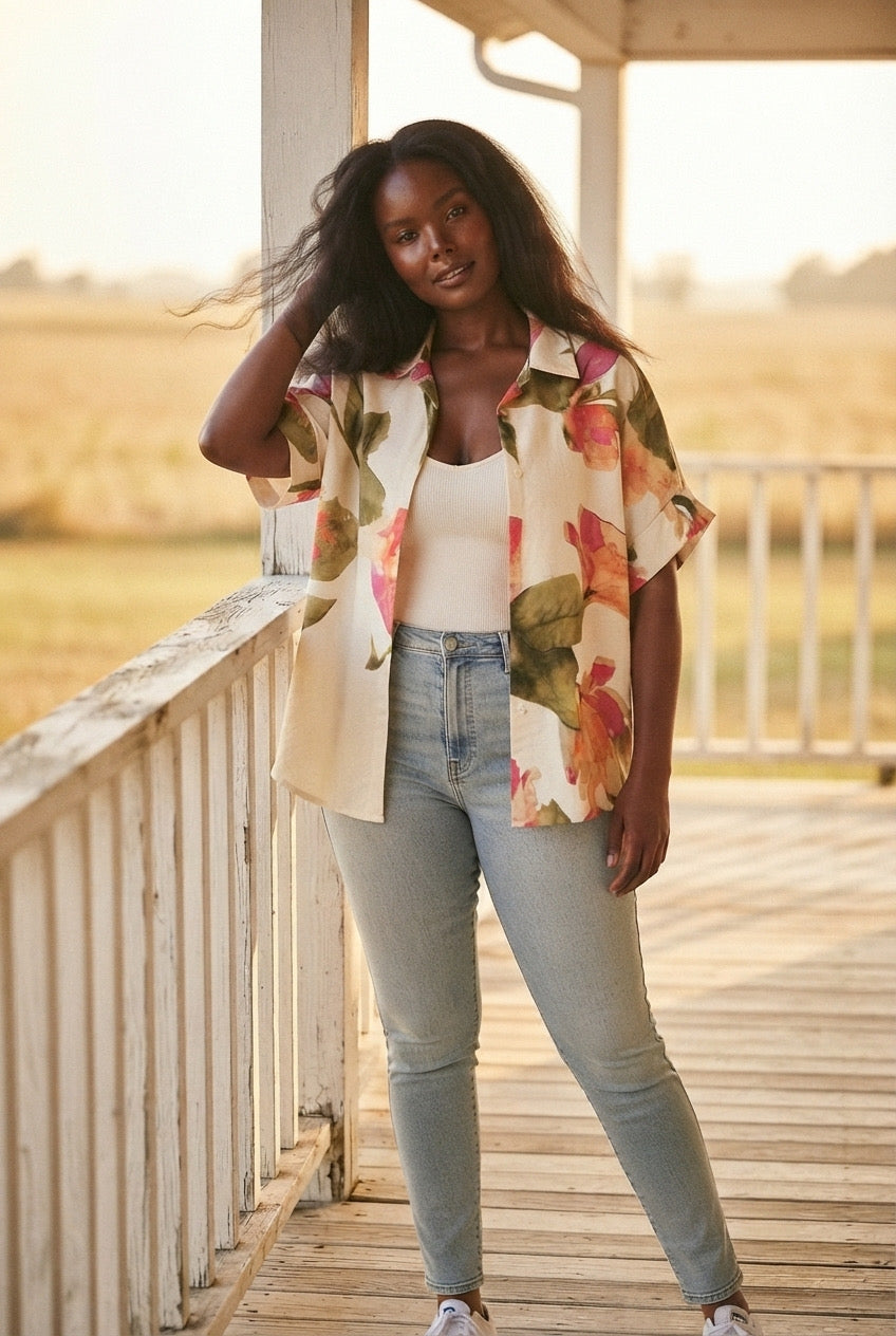 Aquarelle Floral Oversized Shirt