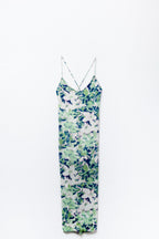 Feuillage Floral Open Back Maxi Dress