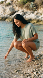 Mélange Ash Jade Two-Piece Set