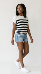 Marinière Stripe Knit Sweater Top
