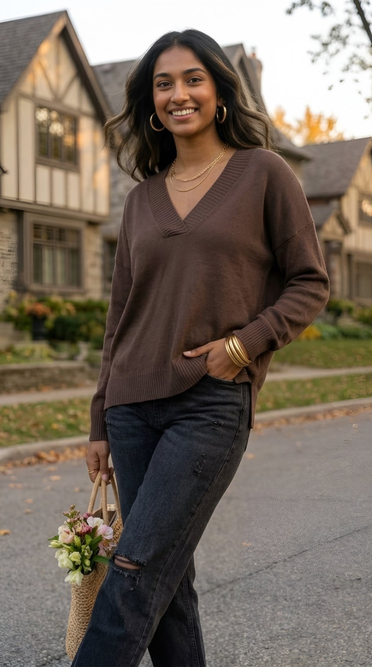 Solstice V-Neck Knit Jumper