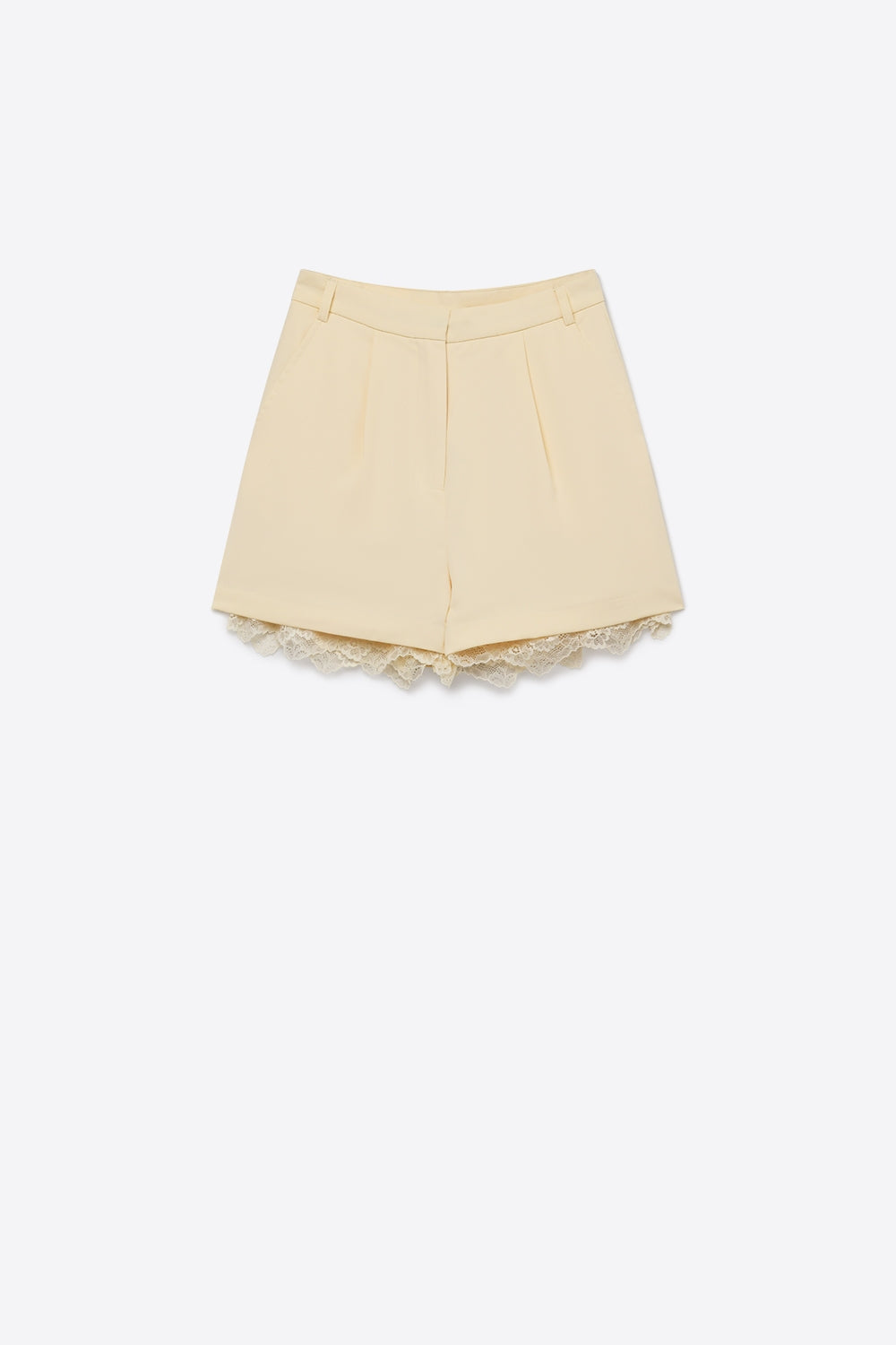 Dorée Tailored Lace Trim Shorts