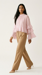 Volière Ruffle Chiffon Blouse