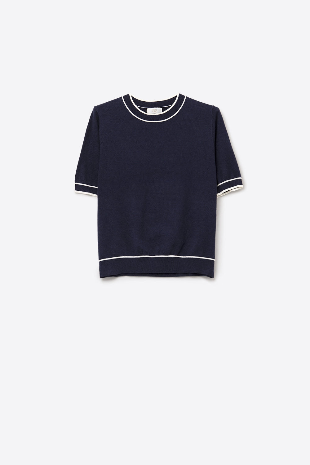 Fil Fine Knit Contrast Trim Sweater