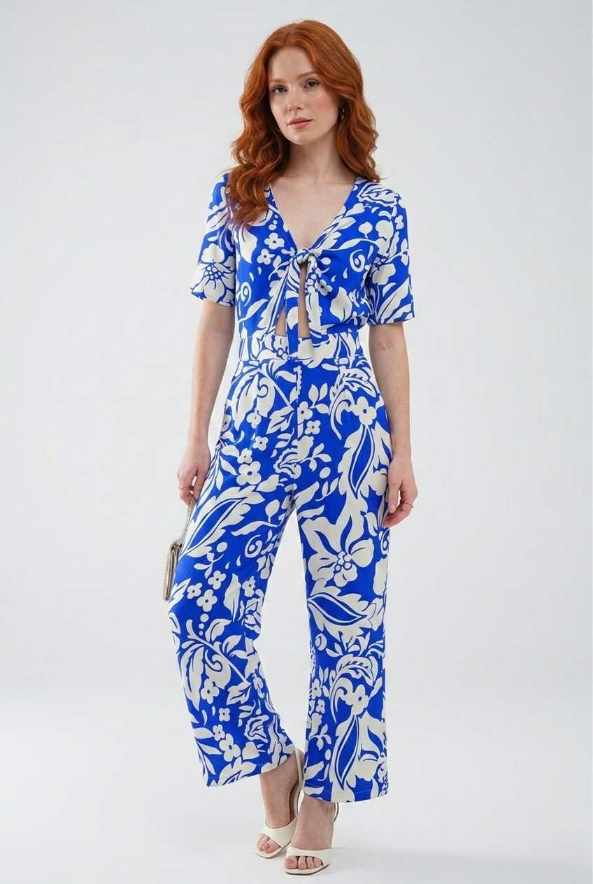 Bouquet Keyhole Floral Jumpsuit