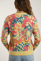 Bazart Jacquard Knit Cardigan