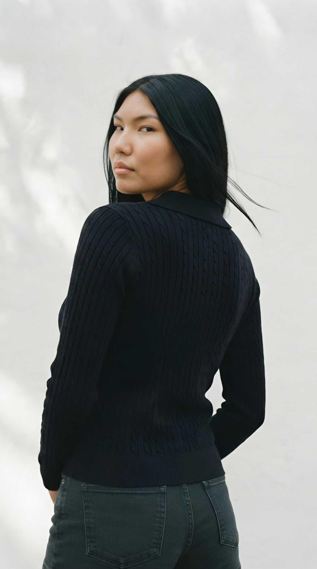 Câble Polo Knit Sweater