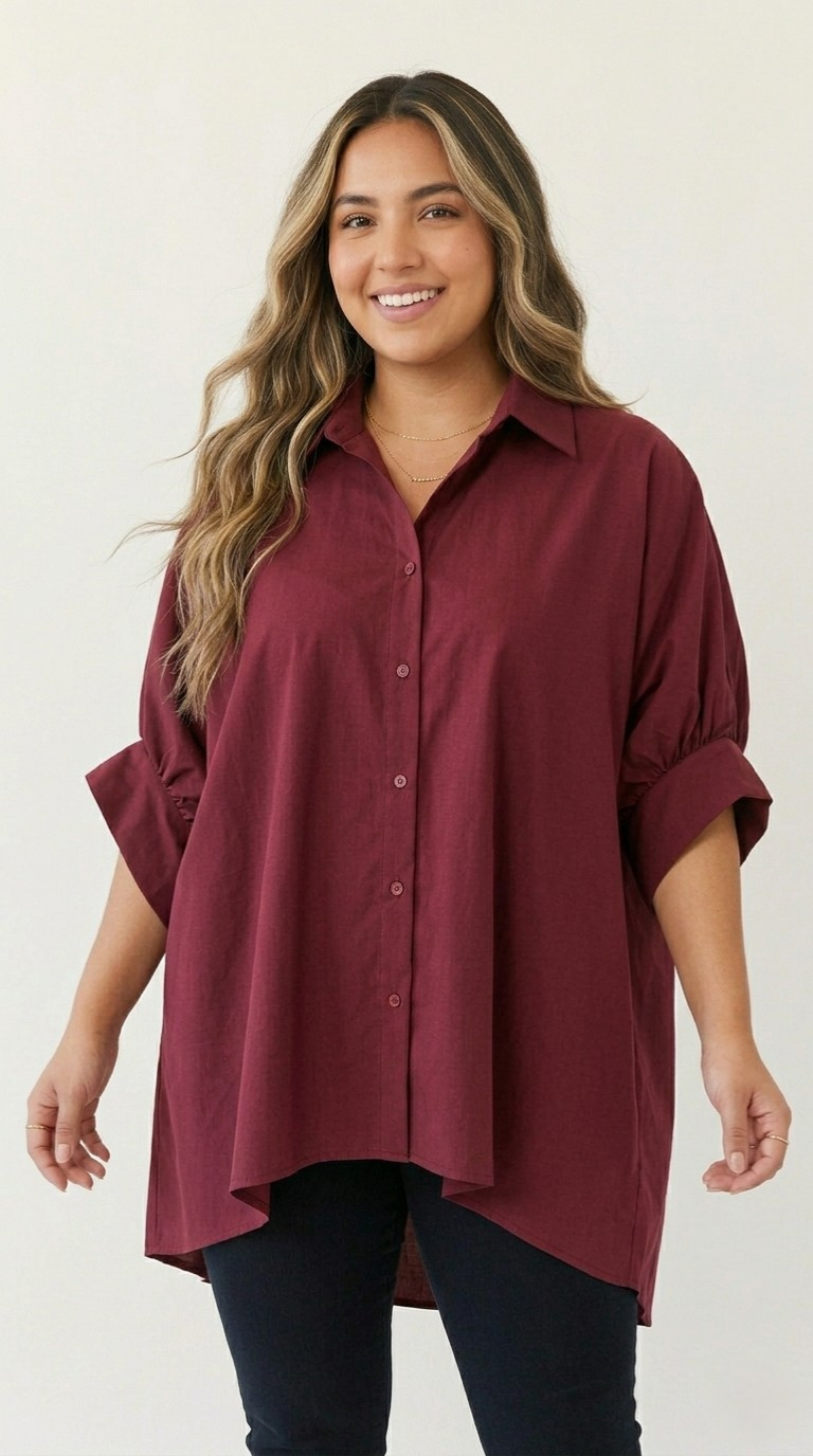 Amplitude Oversized Button Blouse