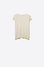 Nervuré Cream Cap Sleeve Knit Sweater