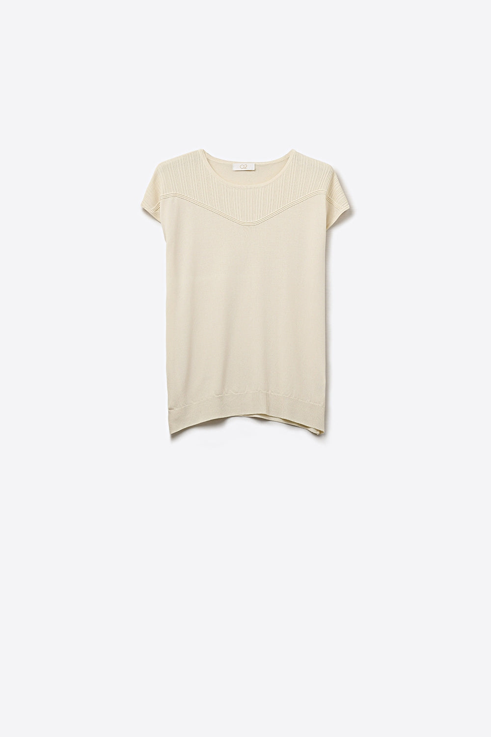 Nervuré Cream Cap Sleeve Knit Sweater