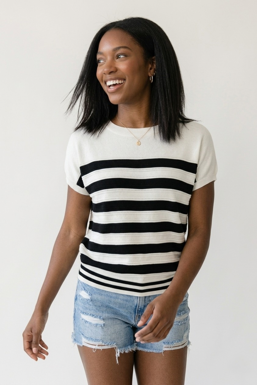 Marinière Stripe Knit Sweater Top