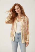 Dentelle Floral Lace Trim Shirt