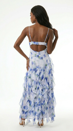 Pétale Ruffle Floral Maxi Dress