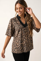 Sauvage Leopard Bell Sleeve Blouse