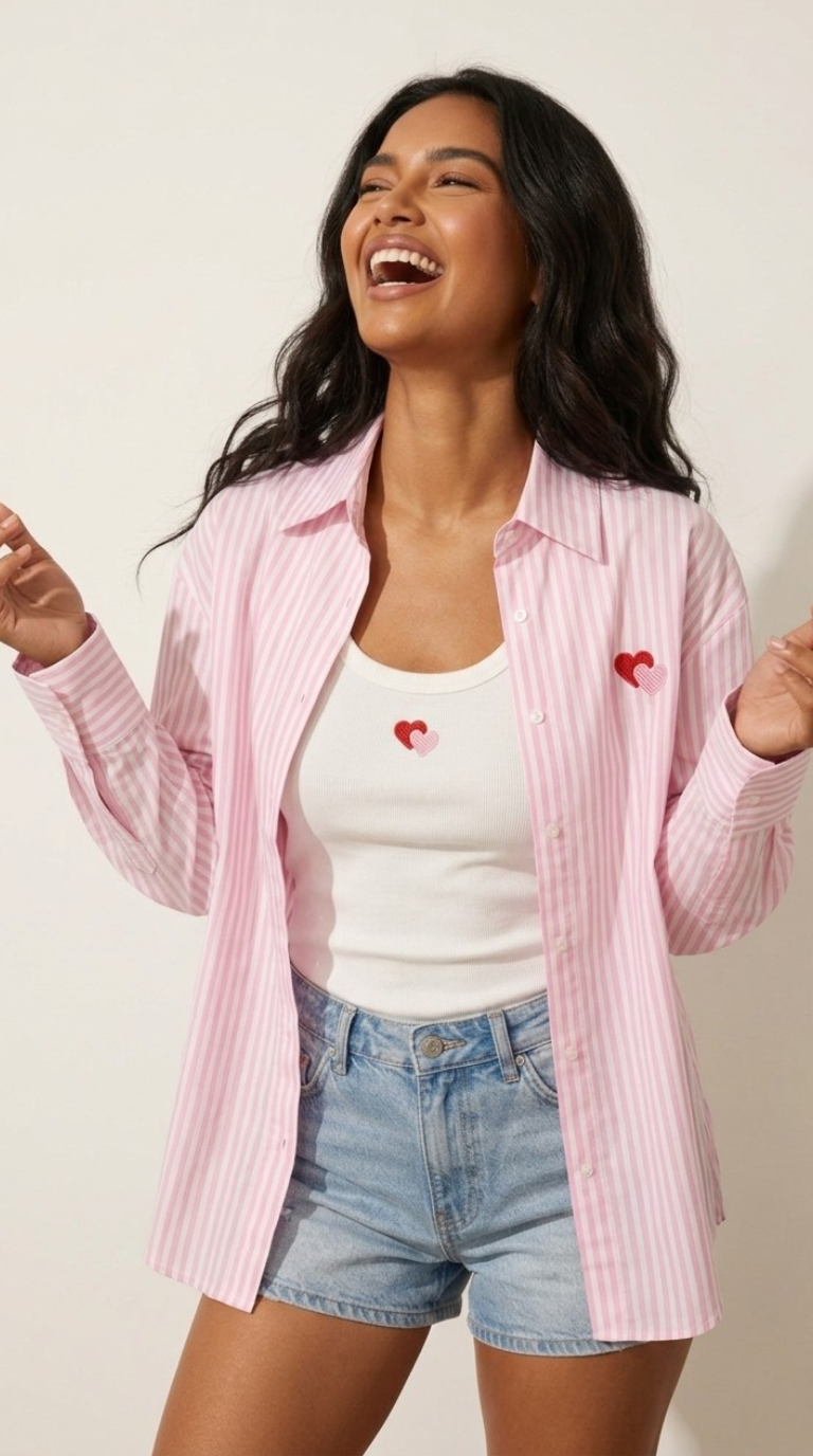 Amour Stripe Shirt & Tank Set