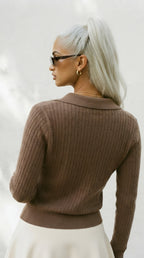 Câble Polo Knit Sweater