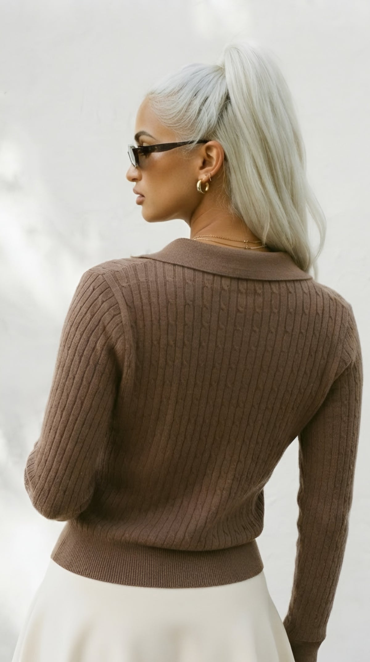 Câble Polo Knit Sweater
