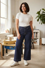 Largeur Dark Wash Wide Leg Jeans