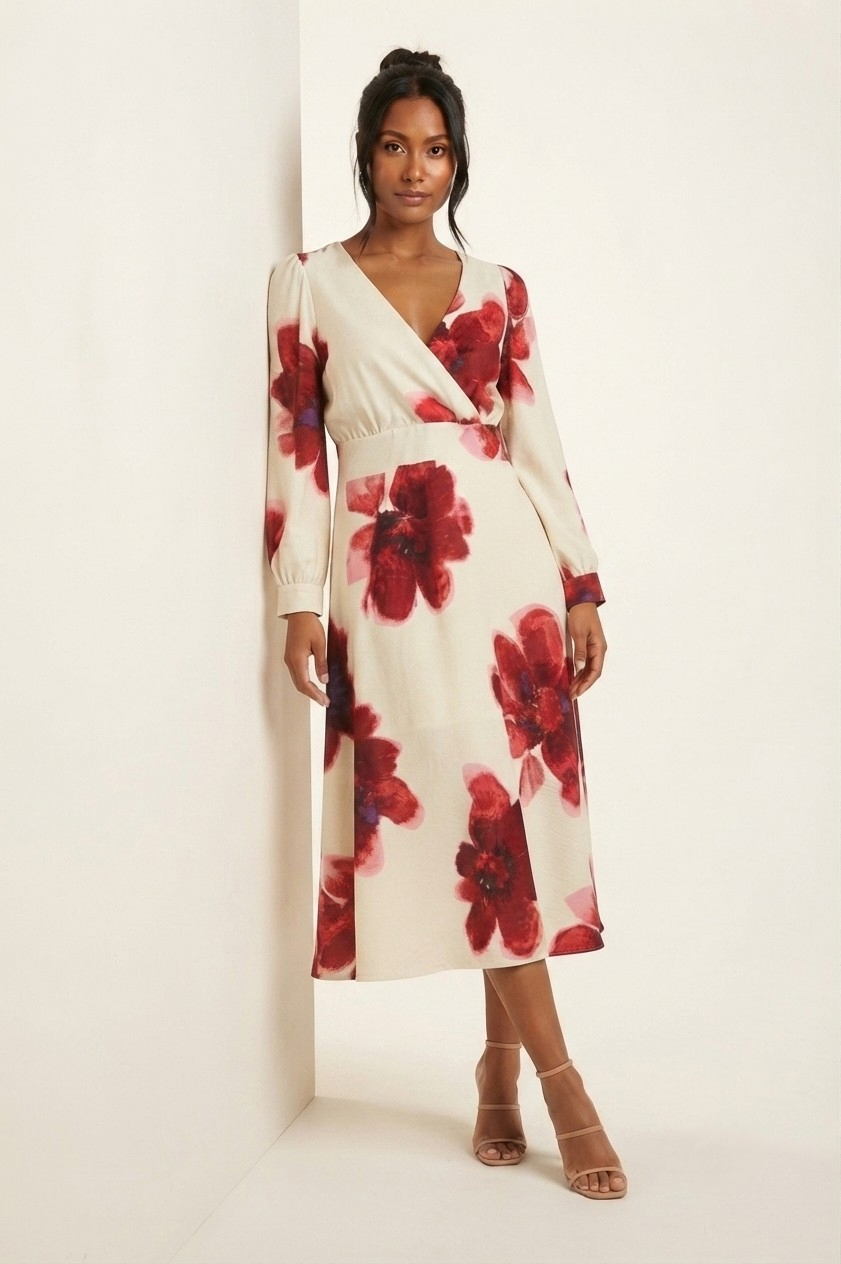 Tropique Wrap Midi Dress