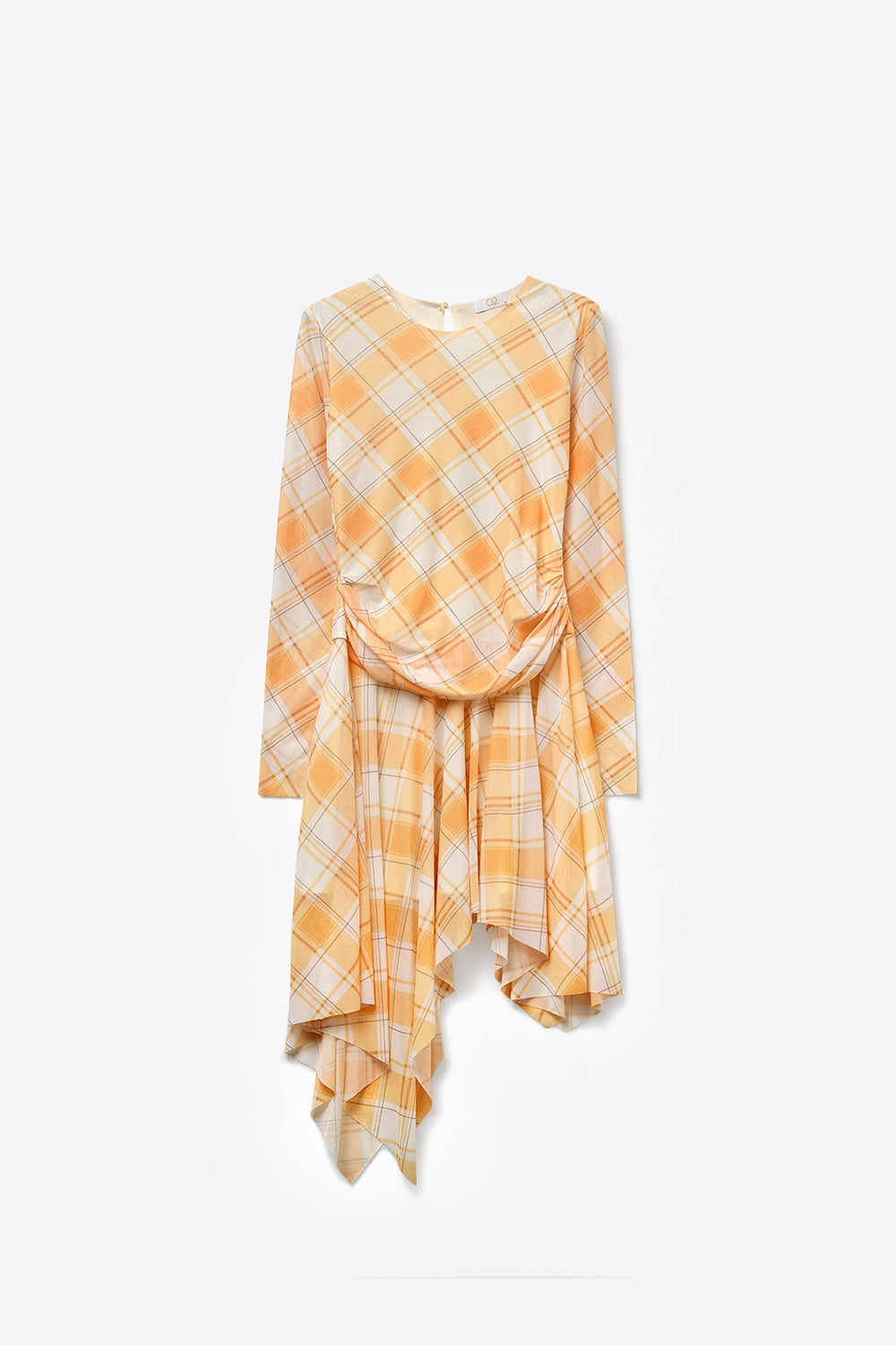 Celeste Mesh Plaid Asymmetrical Dress
