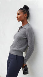 Câble Polo Knit Sweater