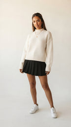 Tourelle High Collar Knit Sweater