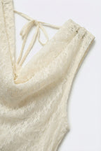 Voile Lace Cowl Tank