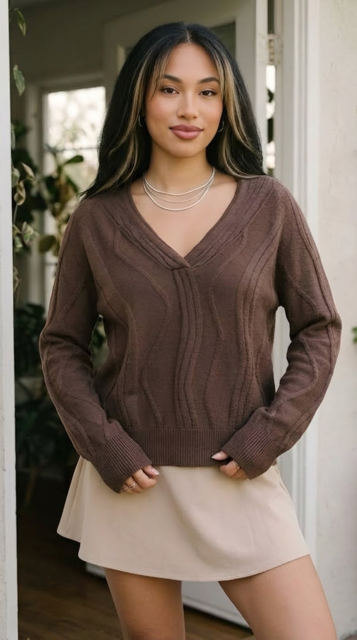 Vague Wave Knit Sweater