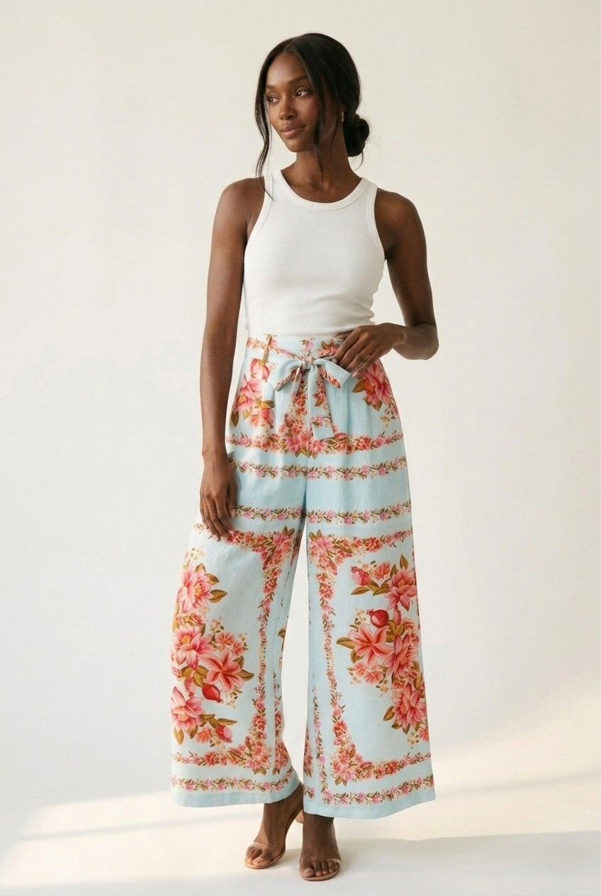 Pivoine Floral Wide Leg Pants
