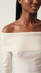 Bardot Ribbed Off Shoulder Sweater