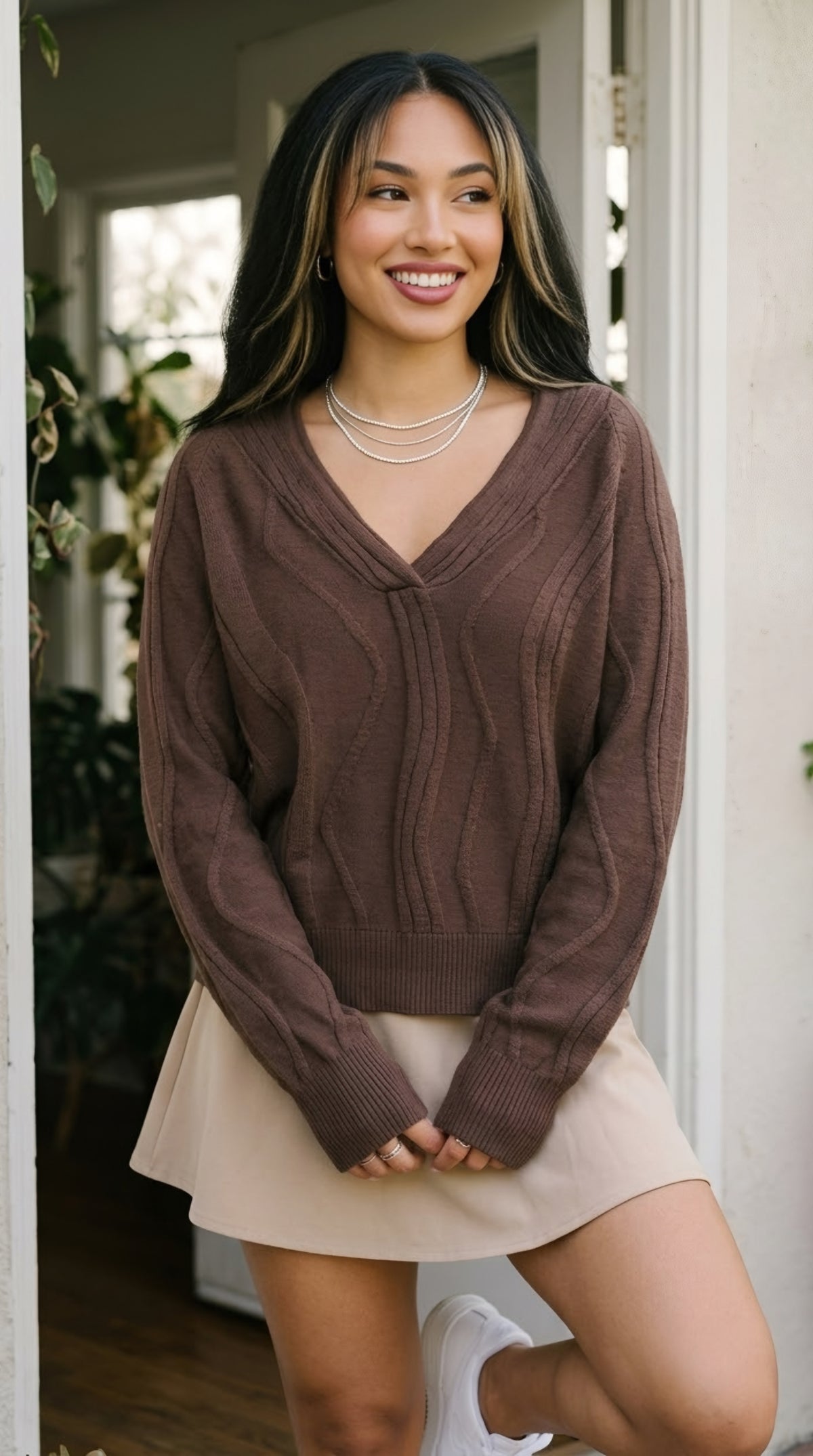 Vague Wave Knit Sweater