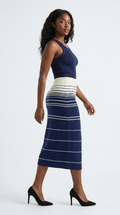 Bord Stripe Knit Midi Skirt