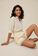 Dorée Tailored Lace Trim Shorts