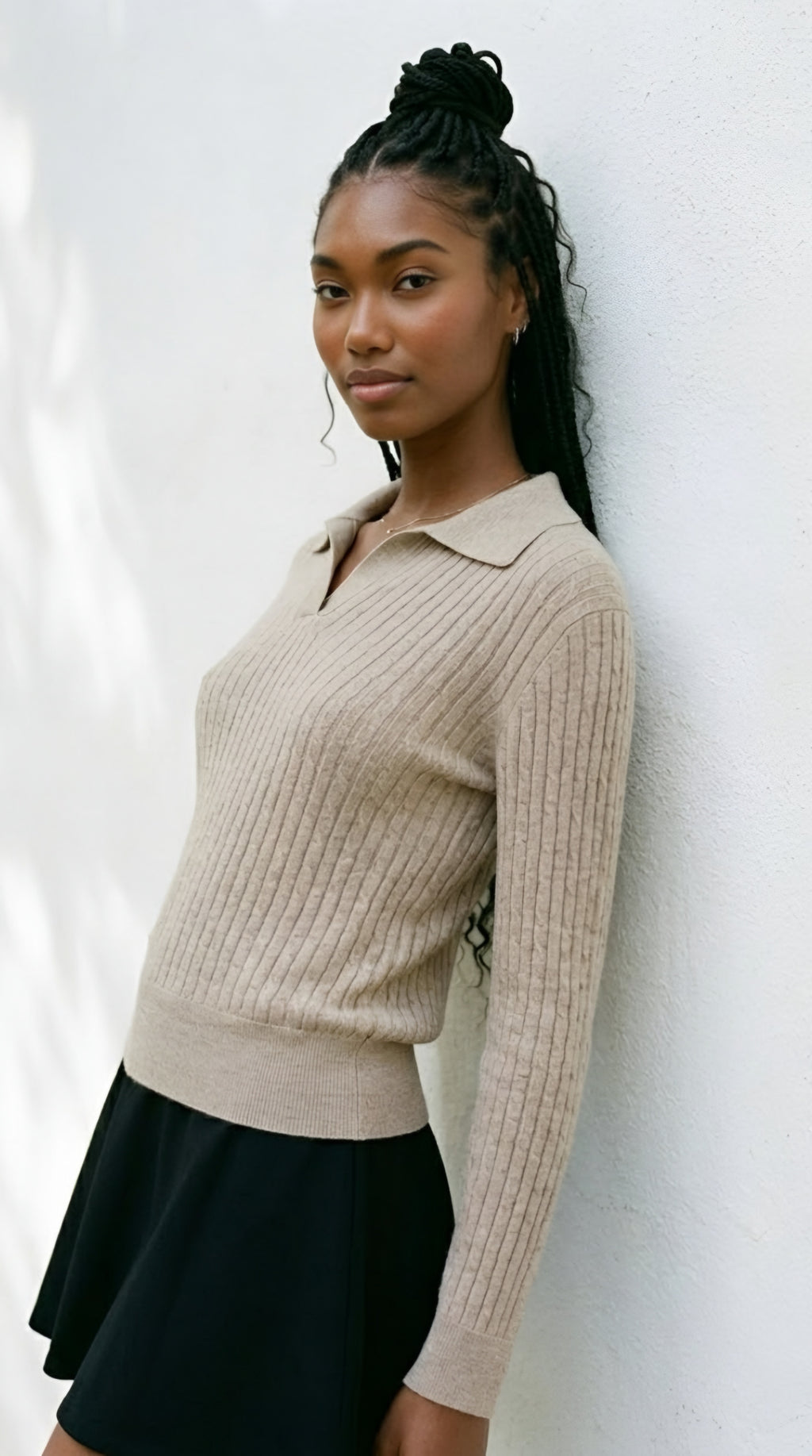 Câble Polo Knit Sweater