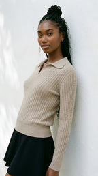 Câble Polo Knit Sweater