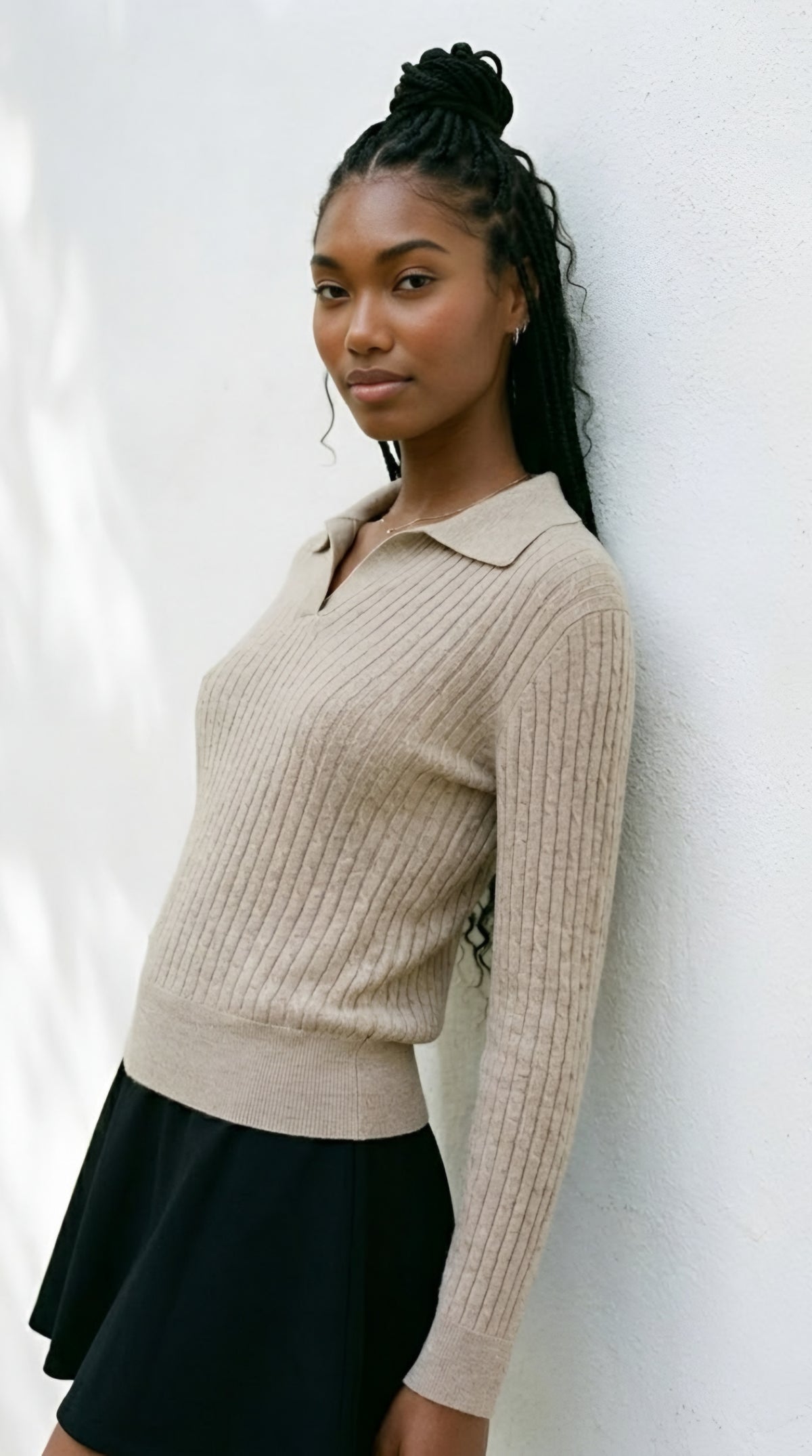 Câble Polo Knit Sweater