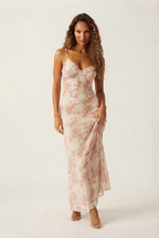 Songe Floral Mesh Maxi Dress
