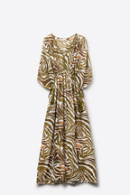 Zinga Zebra Chiffon Maxi Dress