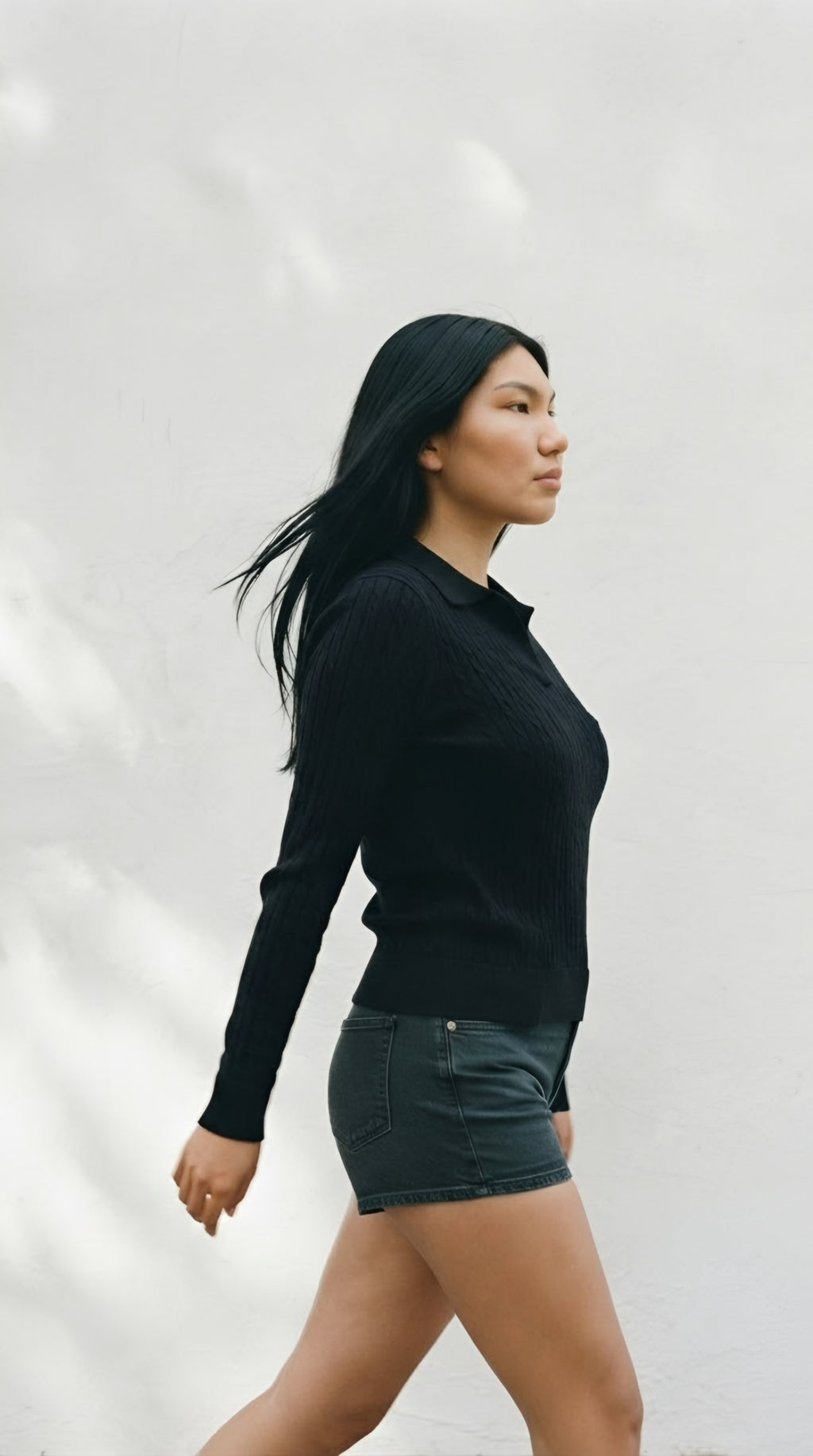 Câble Polo Knit Sweater