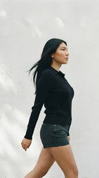 Câble Polo Knit Sweater