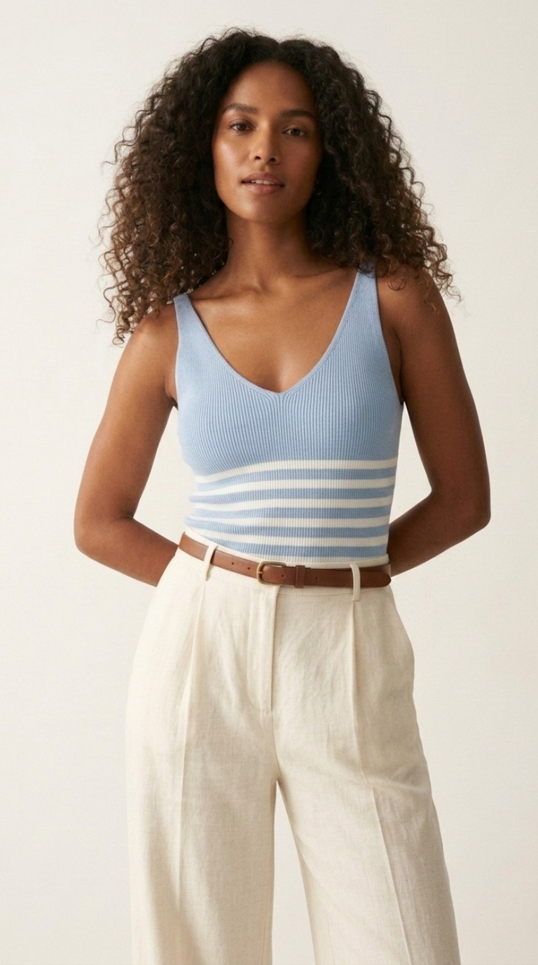 Cascade Stripe Ribbed Tank
