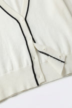 Contour White Contrast Trim Cardigan