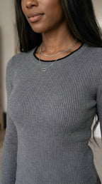 Galon Ribbed Contrast Sweater